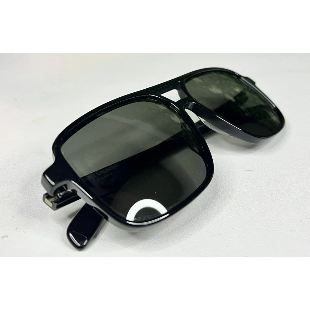 Yves Saint Laurent SL 176 001  Aviator Black Sunglasses 58mm Authentic PREOWNED